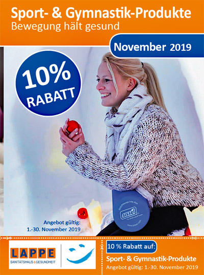 Sanitätshaus Lappe - Rabattaktion November 2019 - Sport- und Gymnastikprodukte