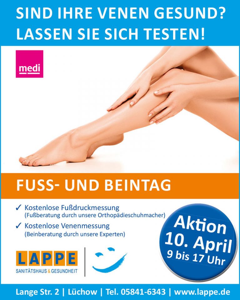 Plakat vom Fuß- und Beintag am 10.04.2024 in Lüchow
